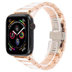 Bracelet de montre en acier et céramique à trois perles de 18 mm, compatible avec les Apple Watch 46 mm / 49 mm / 45 mm / 44 mm et 42 mm / 41 mm / 40 mm / 38 mm.