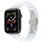 Bracelet de montre en acier et céramique à trois perles de 18 mm, compatible avec les Apple Watch 46 mm / 49 mm / 45 mm / 44 mm et 42 mm / 41 mm / 40 mm / 38 mm.