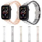 Bracelet de montre en acier et céramique à trois perles de 18 mm, compatible avec les Apple Watch 46 mm / 49 mm / 45 mm / 44 mm et 42 mm / 41 mm / 40 mm / 38 mm.
