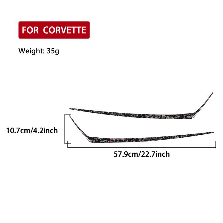 2pcs/Set Forged Gold Foil Carbon Fiber Car Taillight Below Decorative Sticker for Chevrolet Corvette C8 2020-, Left and Right Driver, Taillight Below