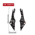 2pcs/Set Forged Gold Foil Carbon Fiber Car Rear Door Inside Frame Decorative Sticker for Chevrolet Corvette C8 2020-, Left and Right Driver, Rear Door Inside