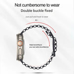 Bracelet de montre en silicone Ocean avec boucle papillon et boîtier en polycarbonate intégré, compatible avec Apple Watch Series 44 mm, 40 mm, 46 mm (Series 10/11) et 42 mm (Series 10/11).