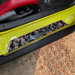 2pcs/Set Forged Gold Foil Carbon Fiber Car Threshold Decorative Sticker for Chevrolet Corvette C8 2020-, Left and Right Driver, Threshold