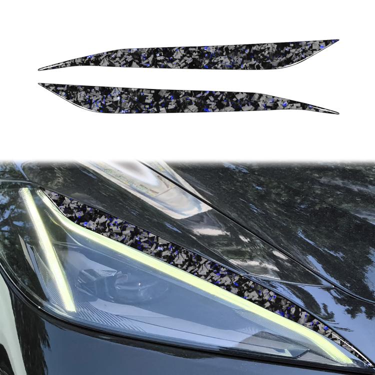 2pcs/Set Forged Gold Foil Carbon Fiber Car Light Eyebrow Decorative Sticker for Chevrolet Corvette C8 2020-, Left and Right Driver, Light Eyebrow