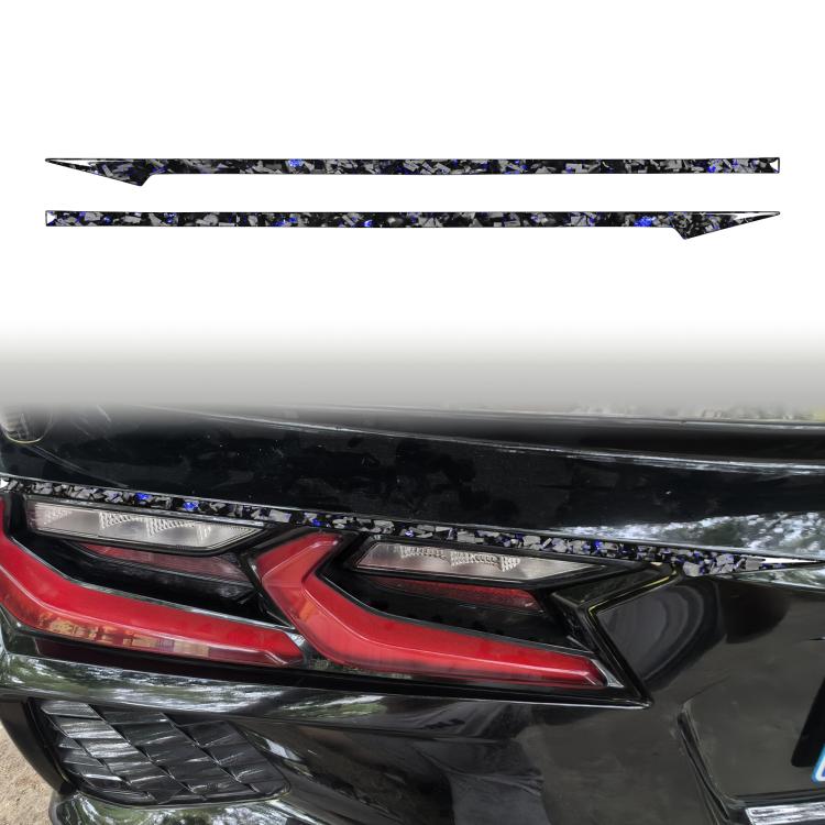 2pcs/Set Forged Gold Foil Carbon Fiber Car Taillight Decorative Sticker for Chevrolet Corvette C8 2020-, Left and Right Driver, Taillight