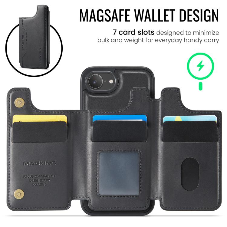 Étui de téléphone détachable MAGKING K3 Series MagSafe RFID Card Bag, pour iPhone 17e / 16e, pour iPhone 17, pour iPhone 16 Pro Max, pour iPhone 16 Pro, pour iPhone 16 Plus, pour iPhone 16
