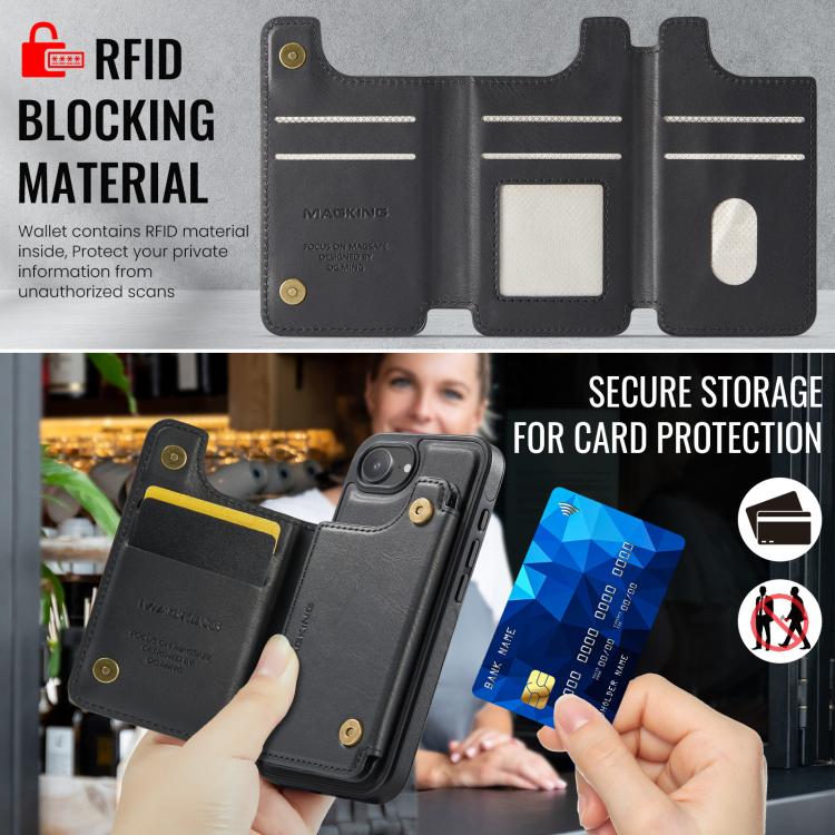 Étui de téléphone détachable MAGKING K3 Series MagSafe RFID Card Bag, pour iPhone 17e / 16e, pour iPhone 17, pour iPhone 16 Pro Max, pour iPhone 16 Pro, pour iPhone 16 Plus, pour iPhone 16