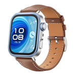 xDfind Flat Head Black Shark Fine Grain Leather Watch Band, For Huawei Watch Fit 5 / Fit 5 Pro 20mm, For Huawei Watch D2 22mm
