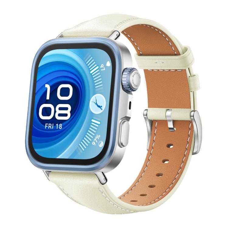 xDfind Flat Head Black Shark Fine Grain Leather Watch Band, For Huawei Watch Fit 5 / Fit 5 Pro 20mm, For Huawei Watch D2 22mm