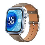 xDfind Flat Head Black Shark Fine Grain Leather Watch Band, For Huawei Watch Fit 5 / Fit 5 Pro 20mm, For Huawei Watch D2 22mm