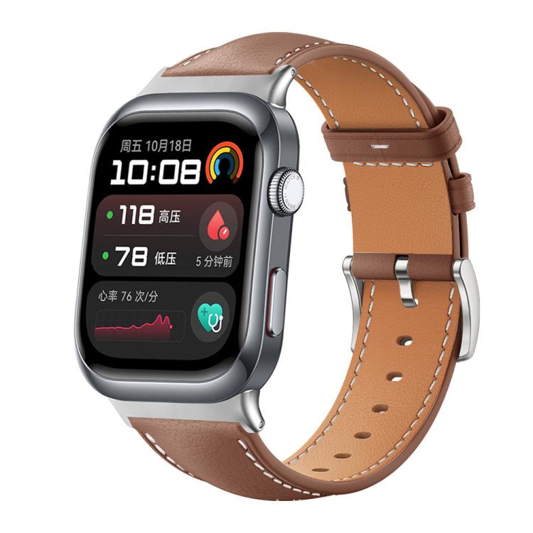 xDfind Flat Head Black Shark Fine Grain Leather Watch Band, For Huawei Watch Fit 5 / Fit 5 Pro 20mm, For Huawei Watch D2 22mm