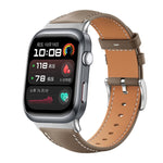 xDfind Flat Head Black Shark Fine Grain Leather Watch Band, For Huawei Watch Fit 5 / Fit 5 Pro 20mm, For Huawei Watch D2 22mm