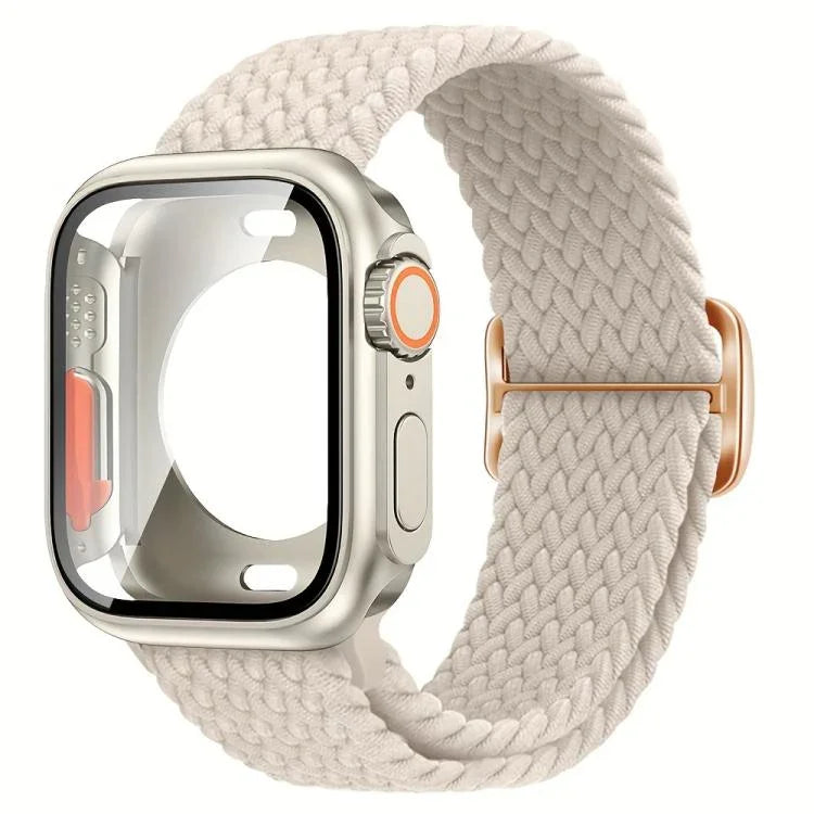 Bracelet de montre en nylon à boucle échelle avec protection pour boîtier ultra-fin de 49 mm, compatible avec Apple Watch Series 44 mm, 40 mm, 46 mm (Series 10/11), 42 mm (Series 10/11) et 45 mm…