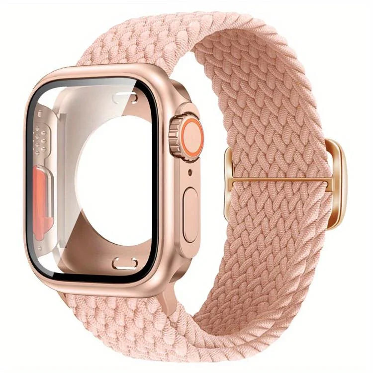 Bracelet de montre en nylon à boucle échelle avec protection pour boîtier ultra-fin de 49 mm, compatible avec Apple Watch Series 44 mm, 40 mm, 46 mm (Series 10/11), 42 mm (Series 10/11) et 45 mm…