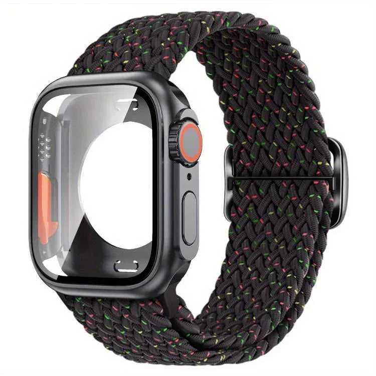 Bracelet de montre en nylon à boucle échelle avec protection pour boîtier ultra-fin de 49 mm, compatible avec Apple Watch Series 44 mm, 40 mm, 46 mm (Series 10/11), 42 mm (Series 10/11) et 45 mm…