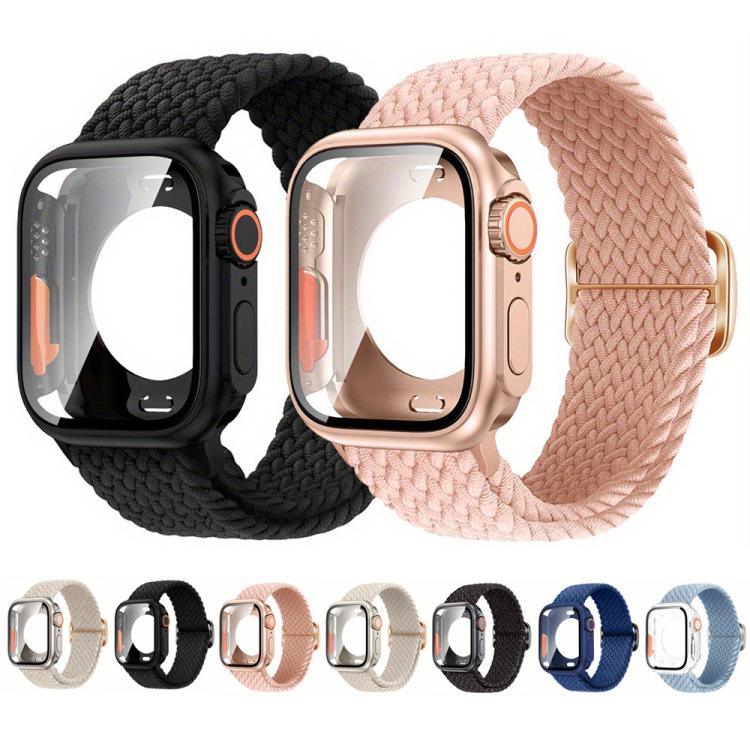 Bracelet de montre en nylon à boucle échelle avec protection pour boîtier ultra-fin de 49 mm, compatible avec Apple Watch Series 44 mm, 40 mm, 46 mm (Series 10/11), 42 mm (Series 10/11) et 45 mm…