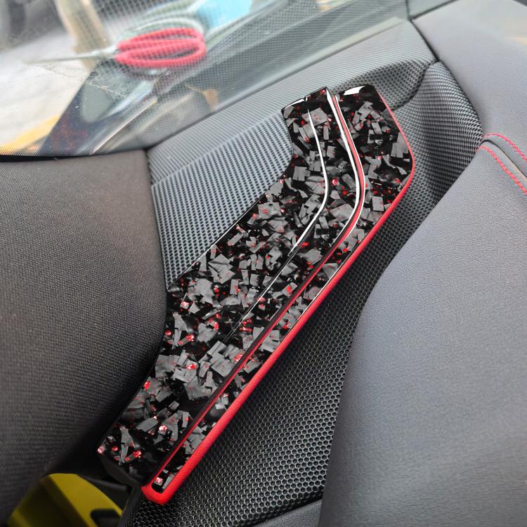 6pcs/Set Forged Gold Foil Carbon Fiber Car Inside A-pillar Horn Decorative Sticker for Chevrolet Corvette C8 2020-, Left and Right Driver, Inside A-pillar Horn