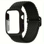 Ladder Buckle Loop Nylon Watch Band with Film Frosted PC Cover, For Apple Watch Series 44mm, For Apple Watch Series 40mm, For Apple Watch Series 10 / 11 46mm, For Apple Watch Series 10 / 11 42mm, For Apple Watch Series 45mm, For Apple Watch Series 41mm