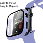 Bracelet de montre en silicone avec boucle ardillon et boîtier en polycarbonate intégré, compatible avec Apple Watch Series 44 mm, Apple Watch Series 40 mm, Apple Watch Series 10/11 46 mm, Apple Watch Series 10/11 42 mm et Apple Watch Ultra 3/2/1 49 mm…