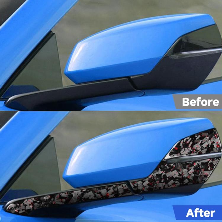 4pcs/Set Forged Gold Foil Carbon Fiber Car Rearview Mirror Decorative Sticker for Chevrolet Corvette C8 2020-, Right Driver, Rearview Mirror, Right Driver