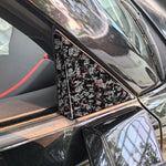 4pcs/Set Forged Gold Foil Carbon Fiber Car Outside A-pillar Decorative Sticker for Chevrolet Corvette C8 2020-, Left and Right Driver, Outside A-pillar