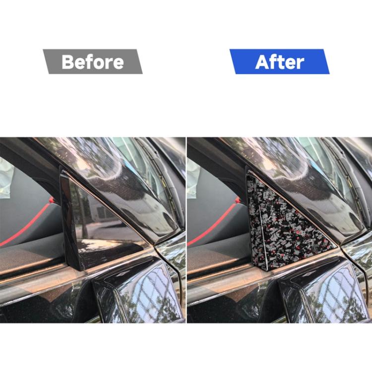 4pcs/Set Forged Gold Foil Carbon Fiber Car Outside A-pillar Decorative Sticker for Chevrolet Corvette C8 2020-, Left and Right Driver, Outside A-pillar