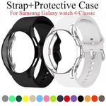 Silicone Watch Band with TPU Case, For Samsung Galaxy Watch 7 44mm, For Samsung Galaxy Watch 7 40mm, For Samsung Galaxy Watch 4 Classic 46mm, For Samsung Galaxy Watch 4 Classic 42mm