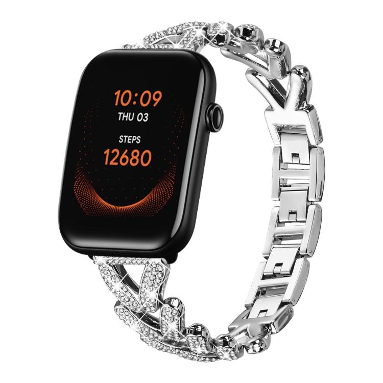 xDfind Small Twist Diamond Metal Watch Band, 20mm For COROS APEX 2 42mm / PACE 2, 20mm For Huawei Watch GT4 / GT3 / GT2, 20mm For Amazfit Bip U / Bip Lite / Bip 3 Pro, 20mm For Amazfit GTS4 Mini/3/2 /2e/2 Mini, 20mm For Xiaomi Haylou RS4 Plus LS11 / LS...