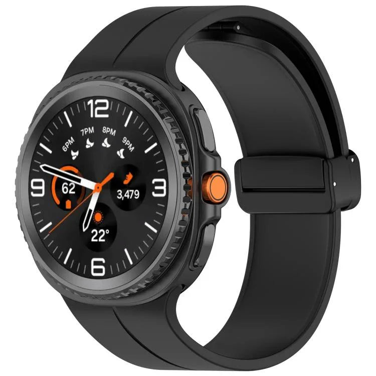 Bracelet de montre magnétique en silicone noir pliable xDfind, pour Samsung Galaxy Watch8 / Watch8 Classic