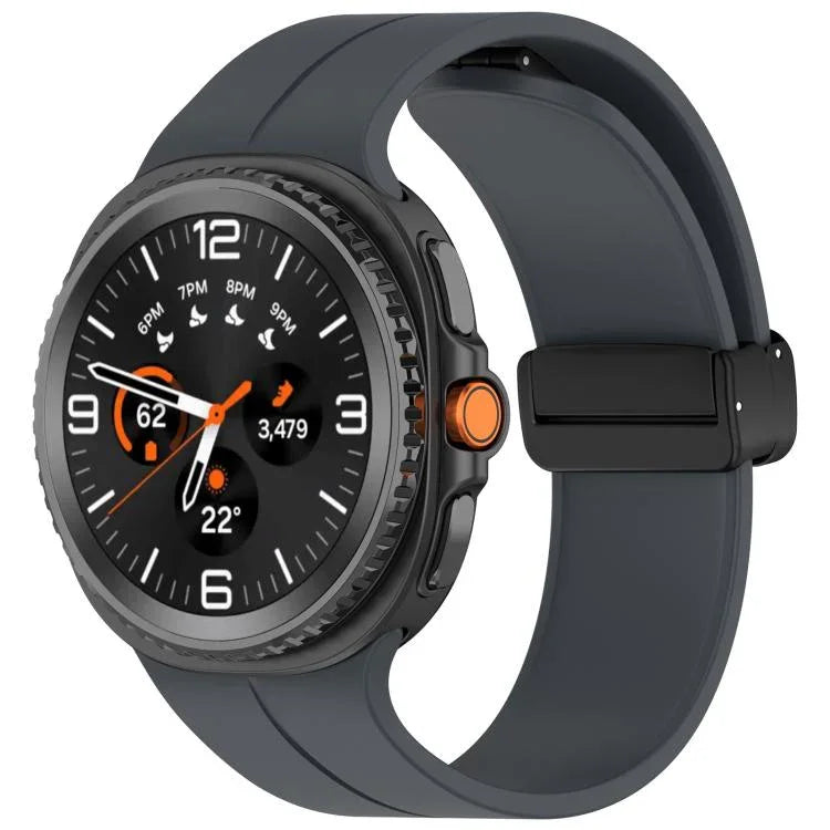 Bracelet de montre magnétique en silicone noir pliable xDfind, pour Samsung Galaxy Watch8 / Watch8 Classic