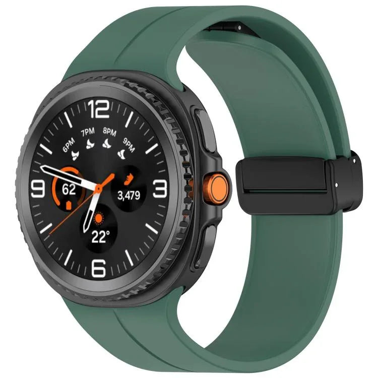 Bracelet de montre magnétique en silicone noir pliable xDfind, pour Samsung Galaxy Watch8 / Watch8 Classic