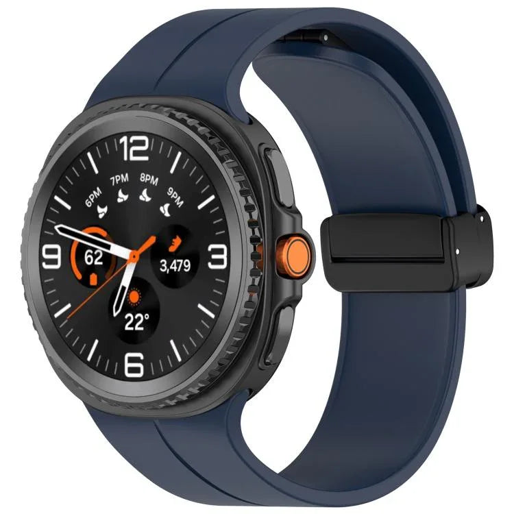 Bracelet de montre magnétique en silicone noir pliable xDfind, pour Samsung Galaxy Watch8 / Watch8 Classic