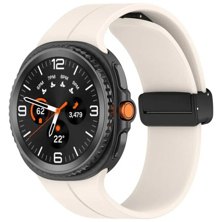 Bracelet de montre magnétique en silicone noir pliable xDfind, pour Samsung Galaxy Watch8 / Watch8 Classic