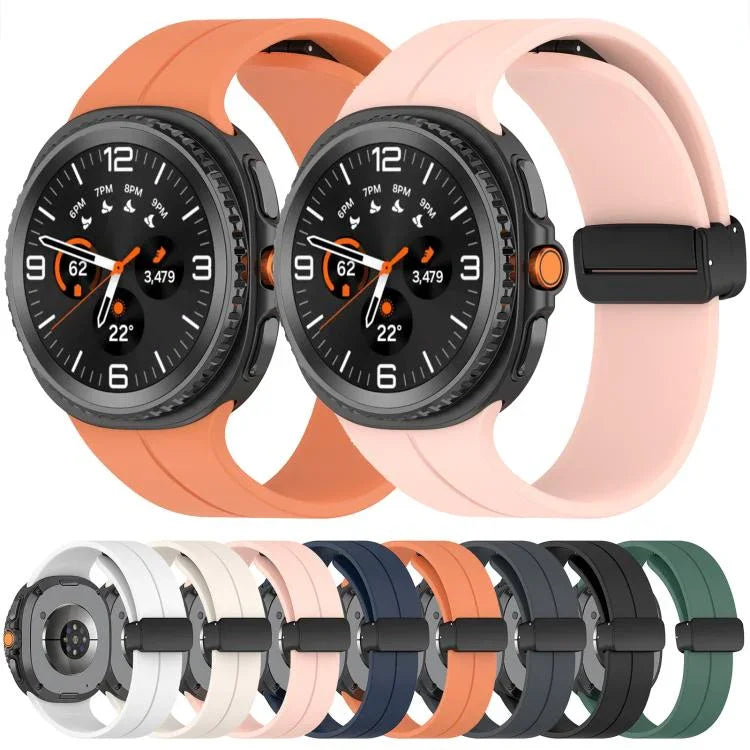 Bracelet de montre magnétique en silicone noir pliable xDfind, pour Samsung Galaxy Watch8 / Watch8 Classic
