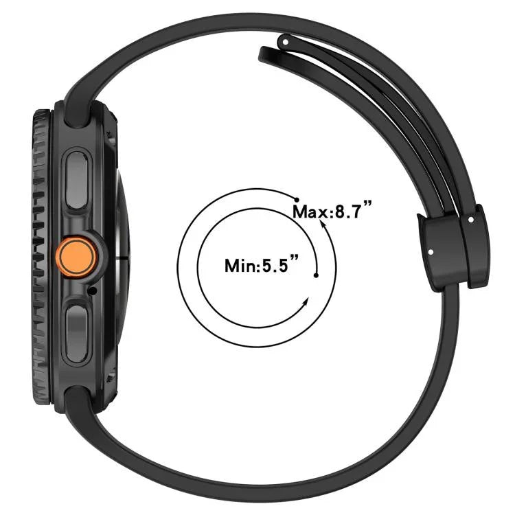 Bracelet de montre magnétique en silicone noir pliable xDfind, pour Samsung Galaxy Watch8 / Watch8 Classic