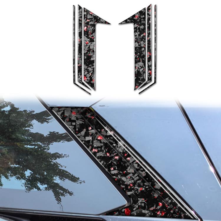 6pcs/Set Forged Gold Foil Carbon Fiber Car Roof Camera Decorative Sticker for Chevrolet Corvette C8 2020-, Left and Right Driver, Roof Camera
