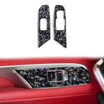 2pcs/Set Forged Gold Foil Carbon Fiber Car Window Lift Decorative Sticker for Chevrolet Corvette C8 2020-, Right Driver, Window Lift, Right Driver