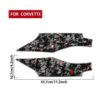 2pcs/Set Forged Gold Foil Carbon Fiber Car Door Panel Decorative Sticker for Chevrolet Corvette C8 2020-, Left and Right Driver, Door Panel