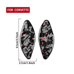 2pcs/Set Forged Gold Foil Carbon Fiber Car Inside Door Bowl Decorative Sticker for Chevrolet Corvette C8 2020-, Left and Right Driver, Inside Door Bowl