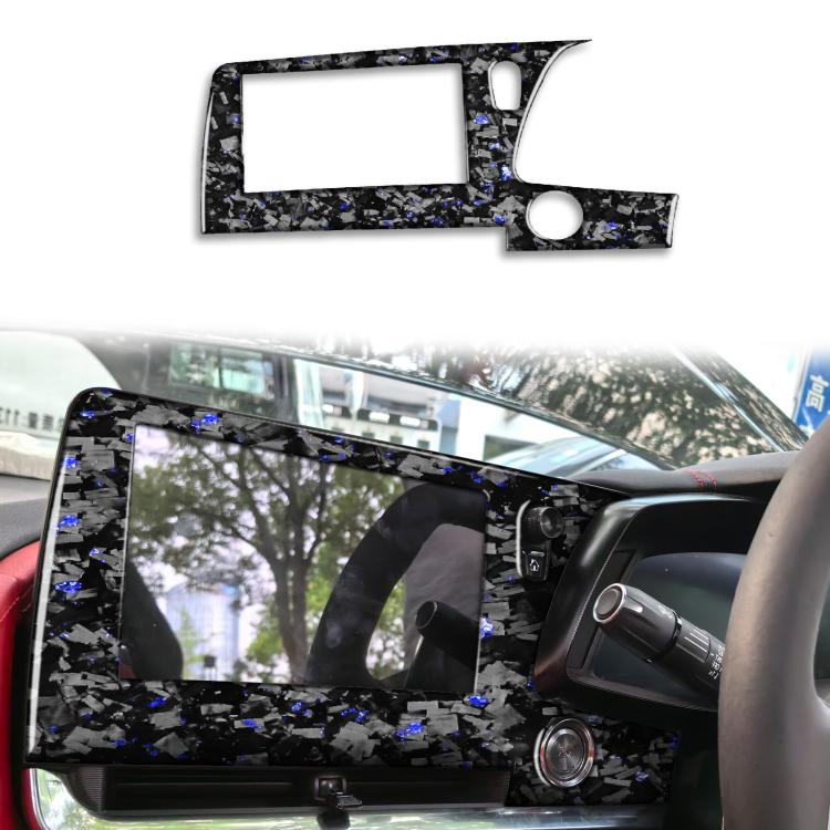 Forged Gold Foil Carbon Fiber Car Central Control Screen Frame Decorative Sticker for Chevrolet Corvette C8 2020-, Right Driver, Central Control Screen Frame, Right Driver
