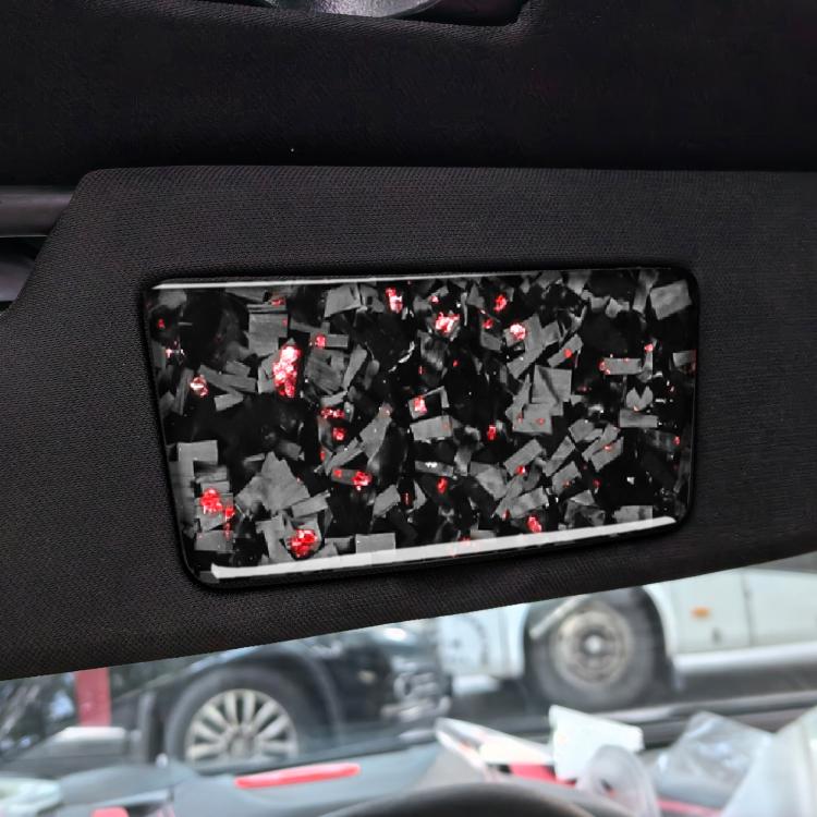 2pcs/Set Forged Gold Foil Carbon Fiber Car Makeup Mirror Panel Decorative Sticker for Chevrolet Corvette C8 2020-, Left and Right Driver, Makeup Mirror Panel