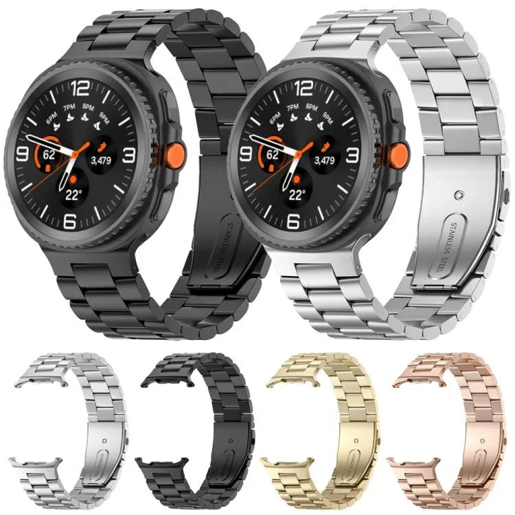 Bracelet de montre en acier inoxydable à trois perles, pour Samsung Galaxy Watch8 / Watch8 Classic