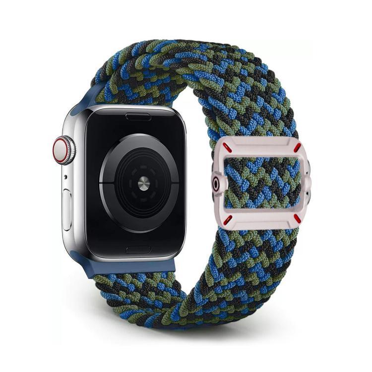 Bracelet de montre en nylon tressé avec boucle mécanique à double boucle, pour Apple Watch 46 mm / 49 mm / 45 mm / 44 mm