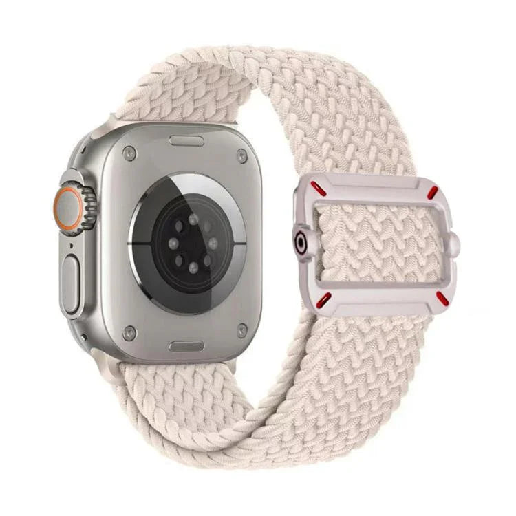 Bracelet de montre en nylon tressé avec boucle mécanique à double boucle, pour Apple Watch 46 mm / 49 mm / 45 mm / 44 mm