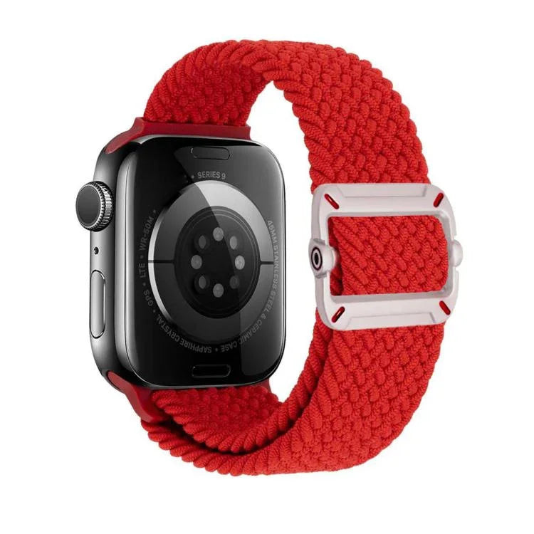 Bracelet de montre en nylon tressé avec boucle mécanique à double boucle, pour Apple Watch 46 mm / 49 mm / 45 mm / 44 mm