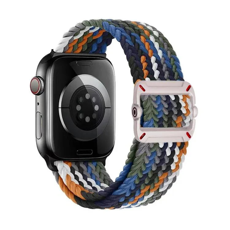 Bracelet de montre en nylon tressé avec boucle mécanique à double boucle, pour Apple Watch 46 mm / 49 mm / 45 mm / 44 mm