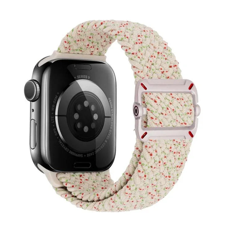 Bracelet de montre en nylon tressé avec boucle mécanique à double boucle, pour Apple Watch 46 mm / 49 mm / 45 mm / 44 mm