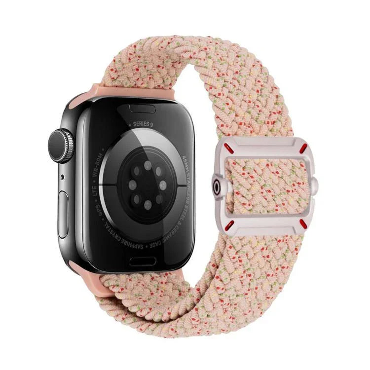 Bracelet de montre en nylon tressé avec boucle mécanique à double boucle, pour Apple Watch 46 mm / 49 mm / 45 mm / 44 mm