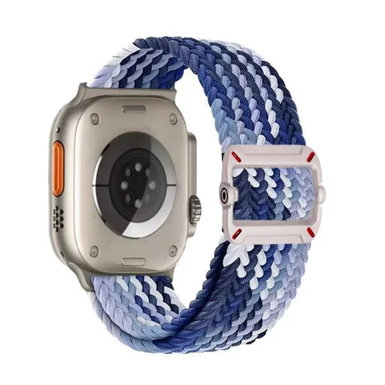 Bracelet de montre en nylon tressé avec boucle mécanique à double boucle, pour Apple Watch 46 mm / 49 mm / 45 mm / 44 mm