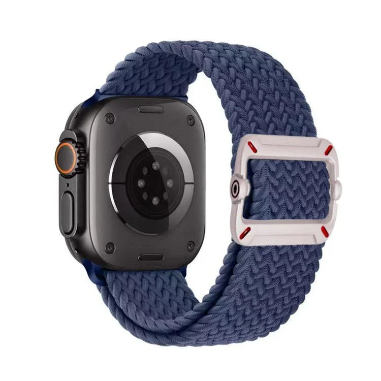 Bracelet de montre en nylon tressé avec boucle mécanique à double boucle, pour Apple Watch 42 mm / 41 mm / 40 mm / 38 mm